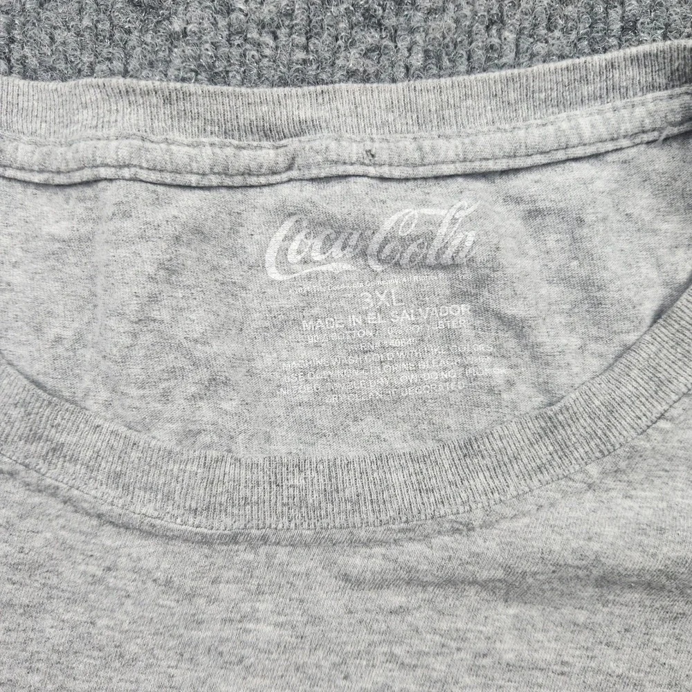 Coca-Cola Mens 3XL T-Shirt Heather Grey Georgia Graphic Distressed Logo Tee